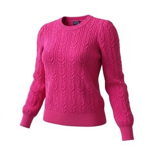 Women's Pink Cable Knit Sweater
